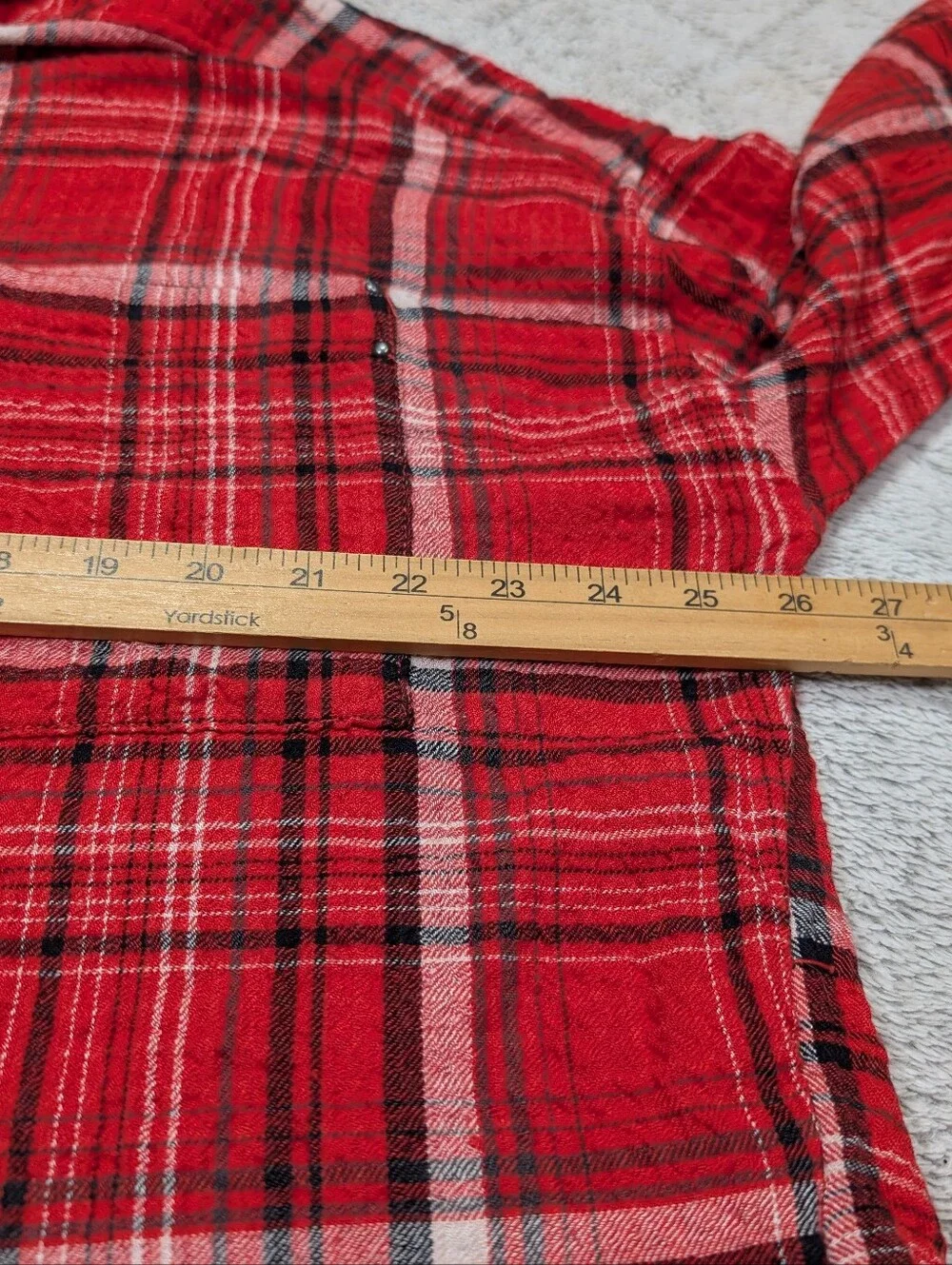 Free People Shirt Womens S Red Plaid Hidden Valley Button Down Slouchy Relax